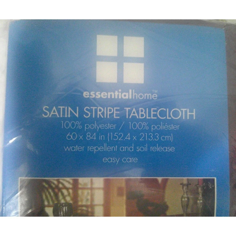 Set of 2 Essential Home Burgundy Satin Striped Rectangular Tablecloths
